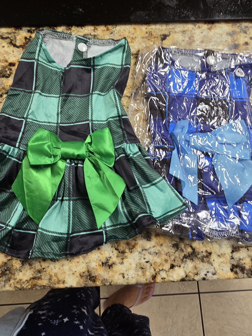 2 Plaid Small Dog Dresses NWT.